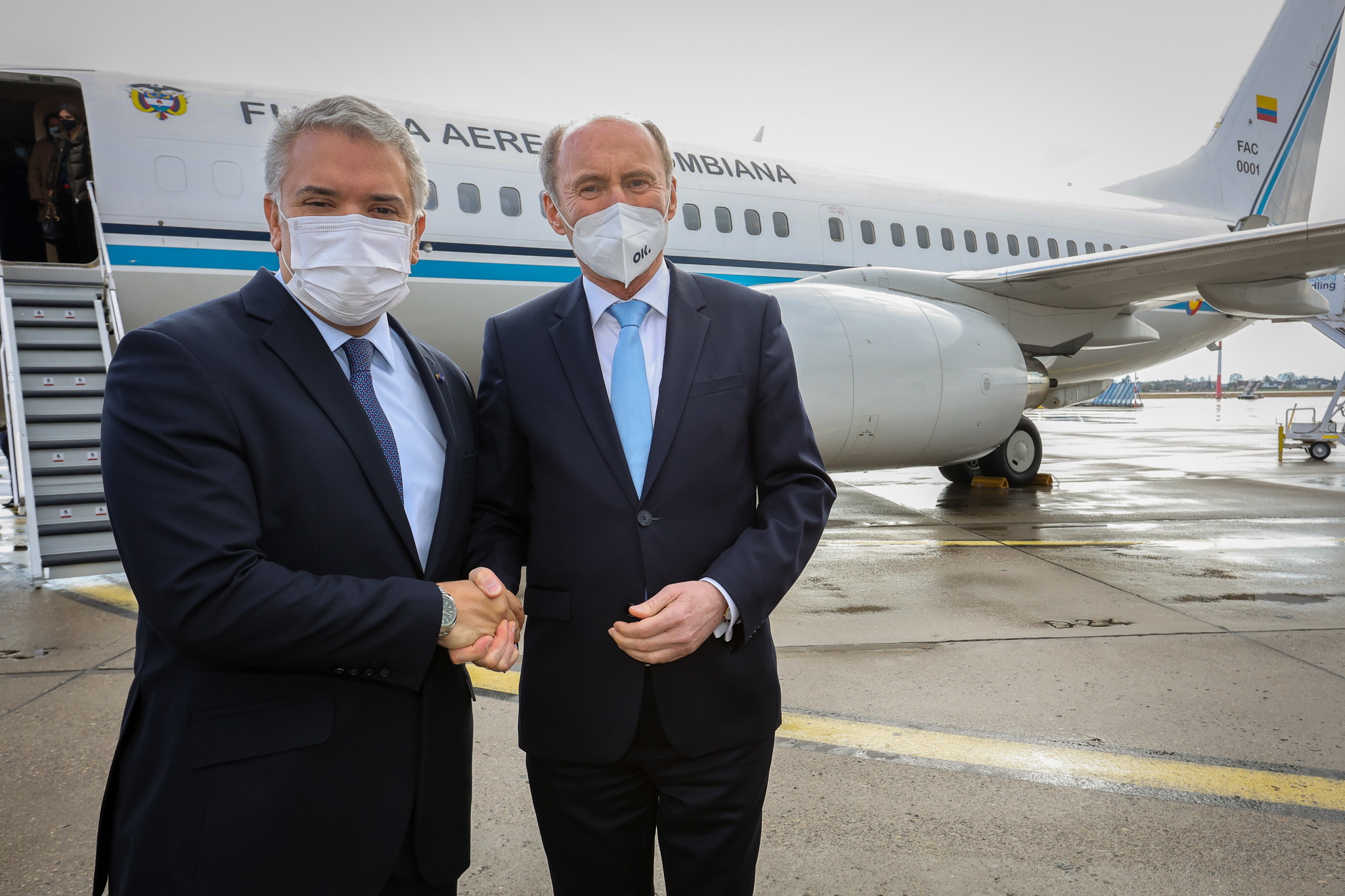 Othmar Karas, EP vice President welcomes Ivan DUQUE  MARQUEZ, President of Colombia at Strasbourg's airport