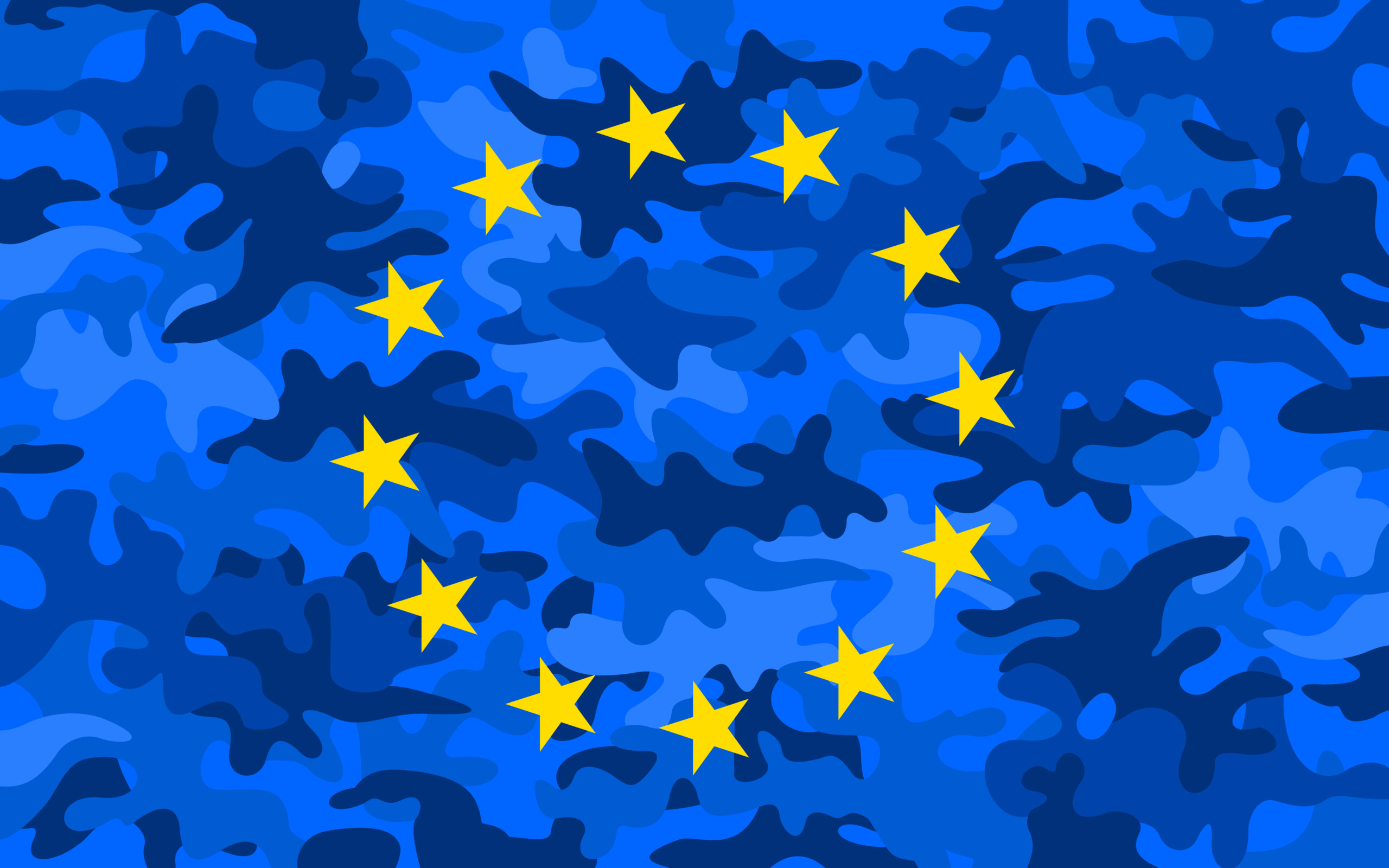 European Union Army – yellow stars and blue camouflage field as